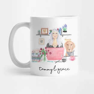 Watercolor Writer Workspace White or Gray Background Mug